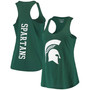 Women's Green Michigan State Spartans Essential 2-Hit Racerback Tank Top
