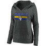 Plus Size Heathered Charcoal Los Angeles Rams First String V-Neck Pullover Hoodie