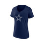 Women's Branded Navy Dallas Cowboys Icon Primary Team Logo V-Neck T-shirt