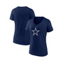 Women's Branded Navy Dallas Cowboys Icon Primary Team Logo V-Neck T-shirt