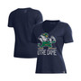Women's Navy Notre Dame Fighting Irish Logo Performance V-Neck T-shirt