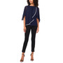Women's Asymmetric Embellished Chiffon Overlay Top