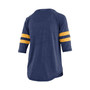 Women's Heathered Navy West Virginia Mountaineers Jade Vintage-Like Washed 3/4-Sleeve Jersey T-shirt