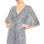 Women's Sequined V Neck Cape Sleeve Column Gown