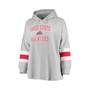 Women's Heathered Gray Ohio State Buckeyes Plus Size Sleeve Stripe Pullover Hoodie