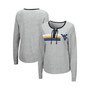 Women's Heathered Gray West Virginia Mountaineers Sundial Tri-Blend Long Sleeve Lace-Up T-shirt