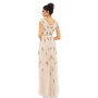 Women's Embellished Wrap Over Cap Sleeve A-Line Gown
