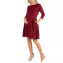 Knee Length Fit N Flare Maternity Dress with Pockets