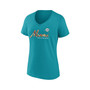 Women's Branded Aqua Miami Dolphins Shine Time V-Neck T-shirt