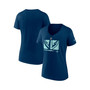 Women's Branded Deep Sea Blue Seattle Kraken Authentic Pro Core Collection Secondary Logo V-Neck T-Shirt