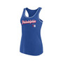 Women's Branded Royal Philadelphia 76ers Wordmark Logo Racerback Tank Top