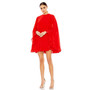 Women's Ieena High Neck Ruffle Hem Cape Mini Dress