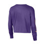 Women's Purple LSU Tigers 2-Hit Cropped Long Sleeve T-shirt