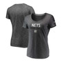Women's Charcoal Brooklyn Nets Double-Fade Space-Dye V-Neck T-shirt