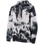 Women's White and Black Baltimore Ravens Dakota Oversized Tie-Dye Half-Zip Hoodie