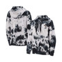 Women's White and Black Baltimore Ravens Dakota Oversized Tie-Dye Half-Zip Hoodie