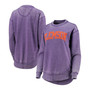 Women's Purple Clemson Tigers Vintage-Like Wash Pullover Sweatshirt