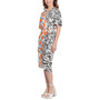 Women's Mixed-Print Belted Wrap Dress