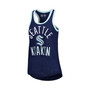 Women's Deep Sea Blue Seattle Kraken First Base Racerback Scoop Neck Tank Top