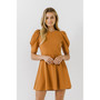 Women's Short Puff Sleeve Mini Dress