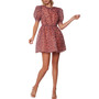 Women's Venus Rising Printed Puff-Sleeve Fit & Flare Dress