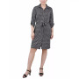Petite 3/4-Sleeve Printed Shirt Dress