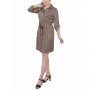Petite 3/4-Sleeve Printed Shirt Dress