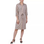 Petite 3/4-Sleeve Printed Shirt Dress