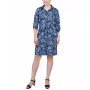 Petite 3/4-Sleeve Printed Shirt Dress