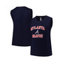 Women's Navy Atlanta Braves Plus Size Tank Top