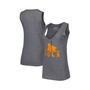 Women's Heathered Gray Tennessee Volunteers Relaxed Henley Tri-Blend V-Neck Tank Top