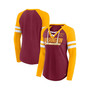 Women's Branded Burgundy, Gold Washington Commanders True to Form Raglan Lace-Up V-Neck Long Sleeve T-shirt