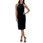 Women's Velvet Twisted-Neck Sheath Dress