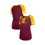 Women's Burgundy, Gold Washington Commanders Logo Lace-Up Raglan T-shirt