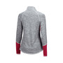Women's Heathered Gray, Crimson Alabama Crimson Tide Color Block Space-Dye Raglan Quarter-Zip Jacket