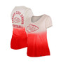 Women's Red Kansas City Chiefs Dip Dye V-Neck T-shirt