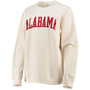 Women's White Alabama Crimson Tide Comfy Cord Vintage-Like Wash Basic Arch Pullover Sweatshirt
