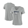 Women's Heathered Gray Dallas Cowboys Local Impact Tri-Blend V-Neck T-Shirt