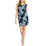 Petite Floral-Print Boat Neck Sheath Dress
