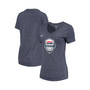 Women's Heathered Blue USA Basketball Team Logo Tri-Blend V-Neck T-shirt