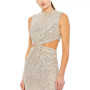 Women's Ieena Sequin Front Twist Cut Out Column Dress