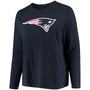 Women's Plus Size Navy New England Patriots Primary Logo Long Sleeve T-shirt