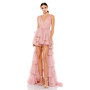 Women's High Low Tiered Gown With Built In Bodysuit