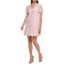 Women's Lace Puff-Sleeve Flutter-Hem Shift Dress