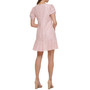 Women's Lace Puff-Sleeve Flutter-Hem Shift Dress