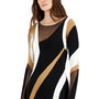 Women's Spiral Collage Printed Long-Sleeve Dress