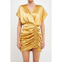 Women's Satin Wrapped & Shirred Mini Dress