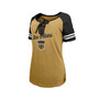 Women's Gold, Black New Orleans Saints Legacy Lace-Up Raglan T-shirt