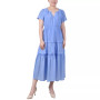 Petite Short Sleeve Tiered Midi Dress