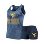 Women's Navy West Virginia Mountaineers Billboard Tie-Dye Tank Top and Shorts Set